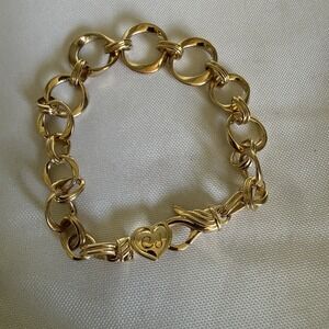 Christian James by Scott Grimes 14K Gold Clad Ripple Circle Link Bracelet XL New